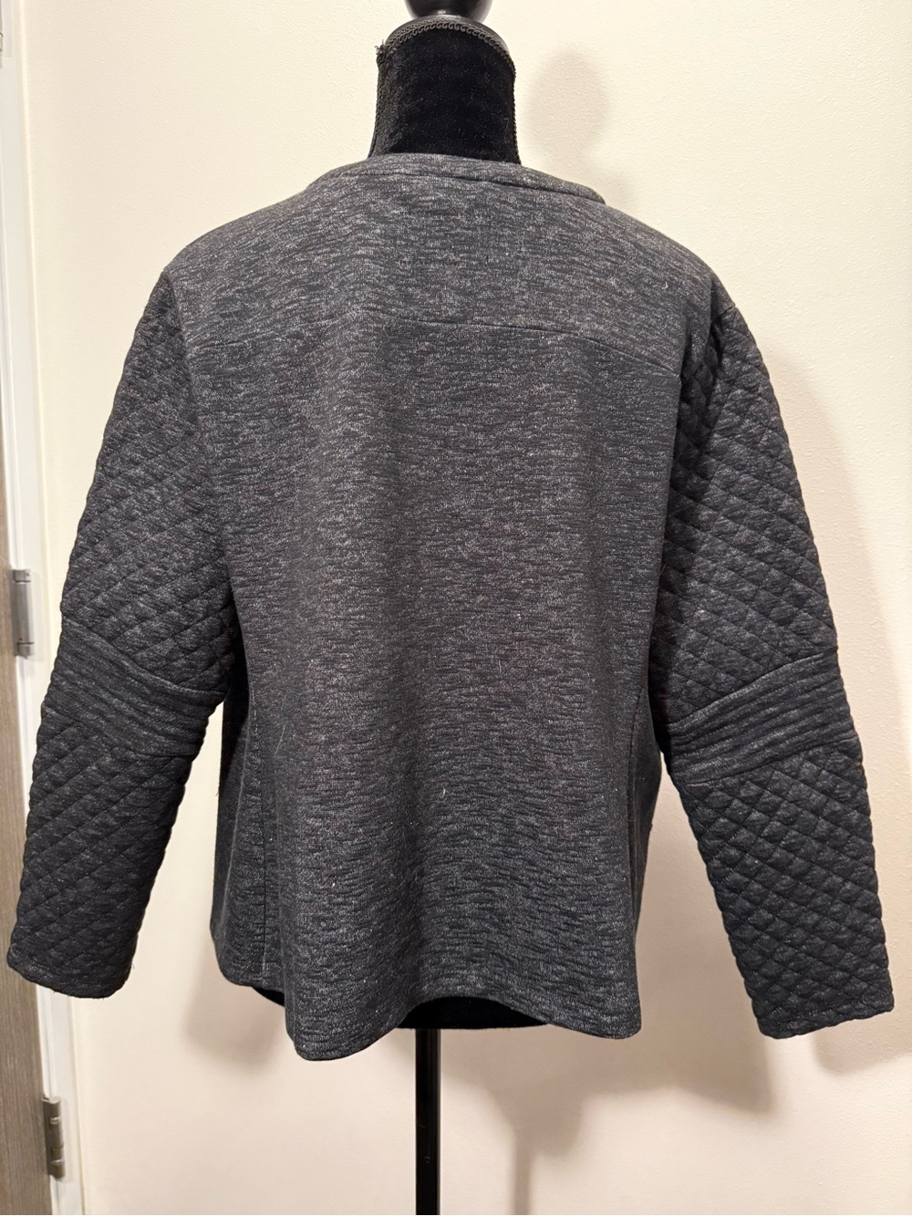 Ruff Hewn Charcoal Quilted-Sleeve Zip Jacket - Picture 4 of 5